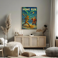 Reindeer Baseball Christmas Fun Sports Poster