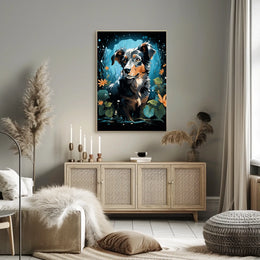Enchanted Canine In Bloom Poster