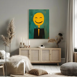 Smiley In A Suit Poster Whimsical Wall Art Print