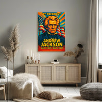 Andrew Jackson 7th President of the United States Colorful Comic Book Style Poster