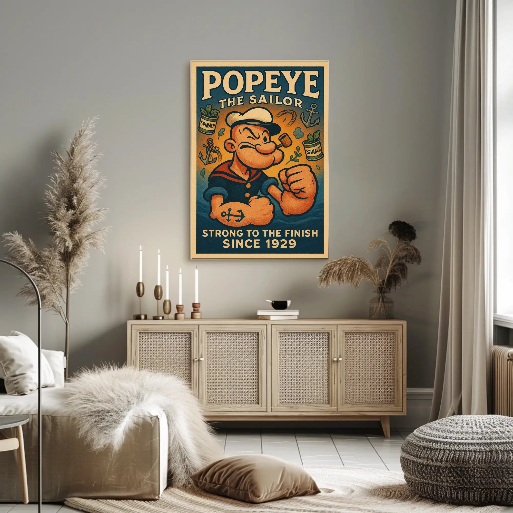 Popeye The Sailor Retro Poster Vintage Cartoon Print