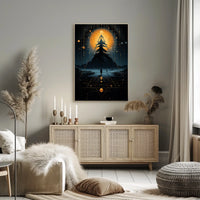 Mystical Cosmic Landscape Surrealism Art Poster