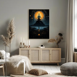 Mystical Cosmic Landscape Surrealism Art Poster