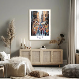 Bustling Market in Cairo Poster PosterGoat