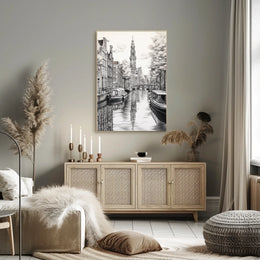 Amsterdam Canal Scene Classic Travel Poster