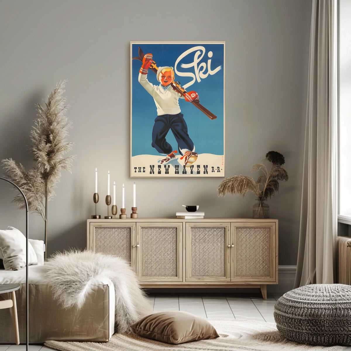 Ski Adventures with New Haven R.R Poster
