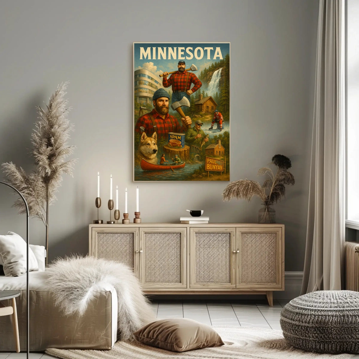 Paul Bunyan Minnesota Icon Poster