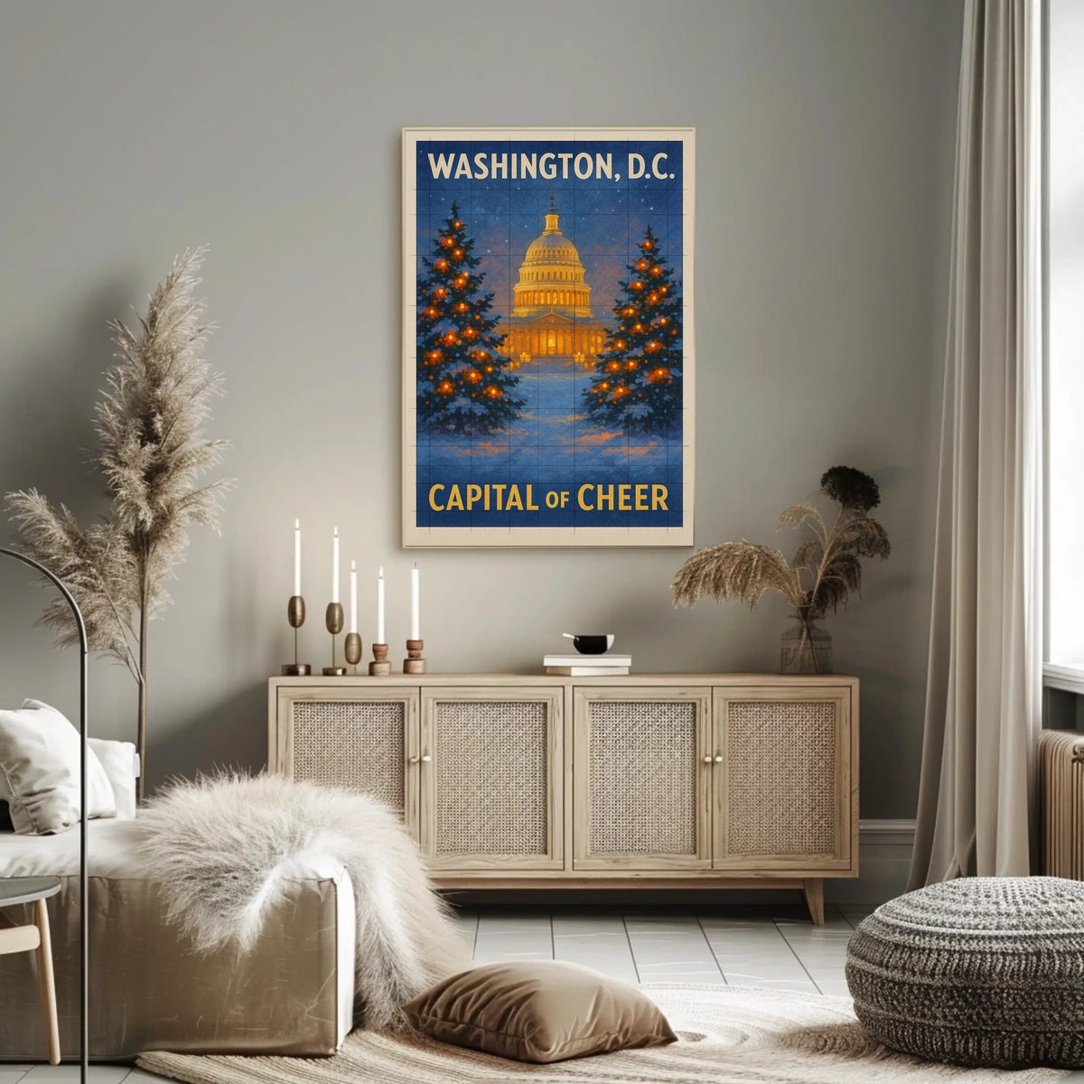Washington DC Capitol Cityscape Architecture Landmarks Poster