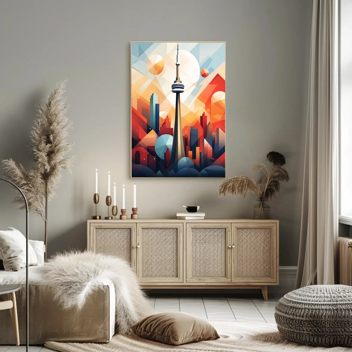 Vibrant Toronto Skyline Abstract Art Print - Abstract, Artistic Poster