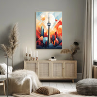 Vibrant Toronto Skyline Abstract Art Print - Abstract, Artistic Poster