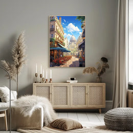 Parisian Street Scene: Vibrant European City Poster