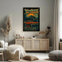 Woodward M1 Cruise Vintage Automotive Poster