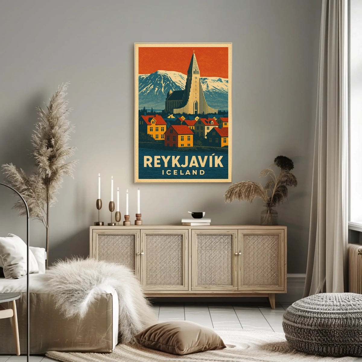 Reykjavik, Iceland Travel Poster
