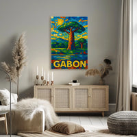 Gabon Mosaic Art Poster