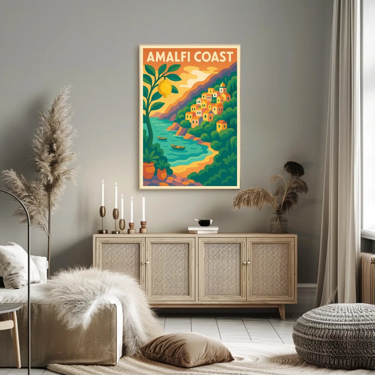 Amalfi Coast Dreamscape Poster For Coastal Decor Lovers