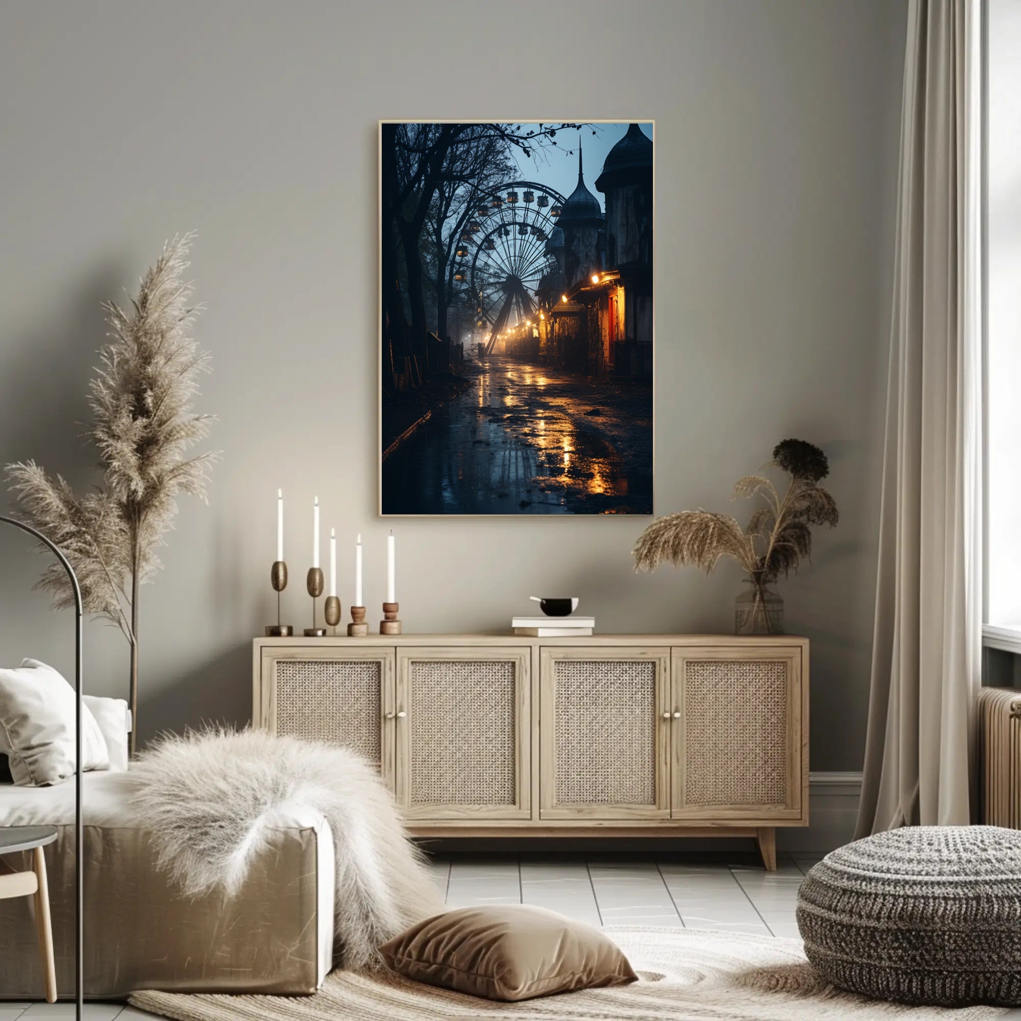 Eerie Carnival Night Poster