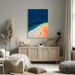 Tranquil Beach Dusk Poster Wall Art Print