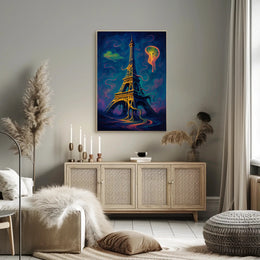 Eiffel Tower in Dreamlike Surrealism Artistic Poster