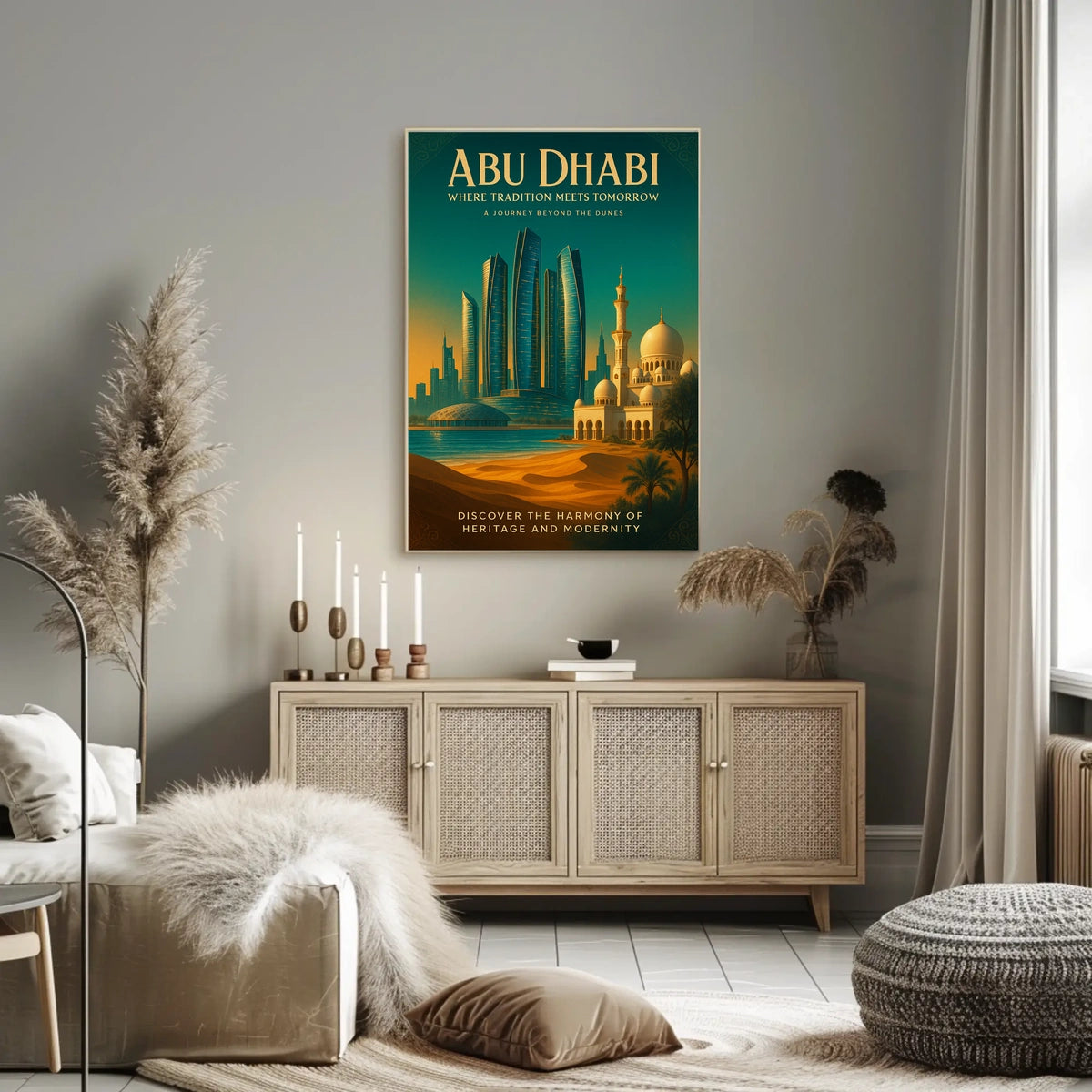 Abu Dhabi Architectural Marvel Travel Poster