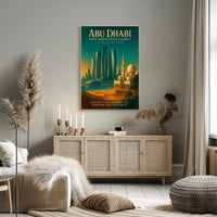 Abu Dhabi Architectural Marvel Travel Poster