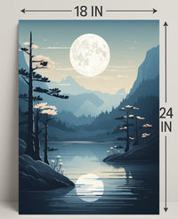 Moonlit Mountain Serenity Poster