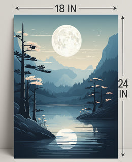 Moonlit Mountain Serenity Poster
