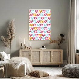 XO Pattern Art Poster with Playful Modern Design PosterGoat