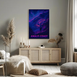 Amalfi Coast Enchanting Nightscape Poster