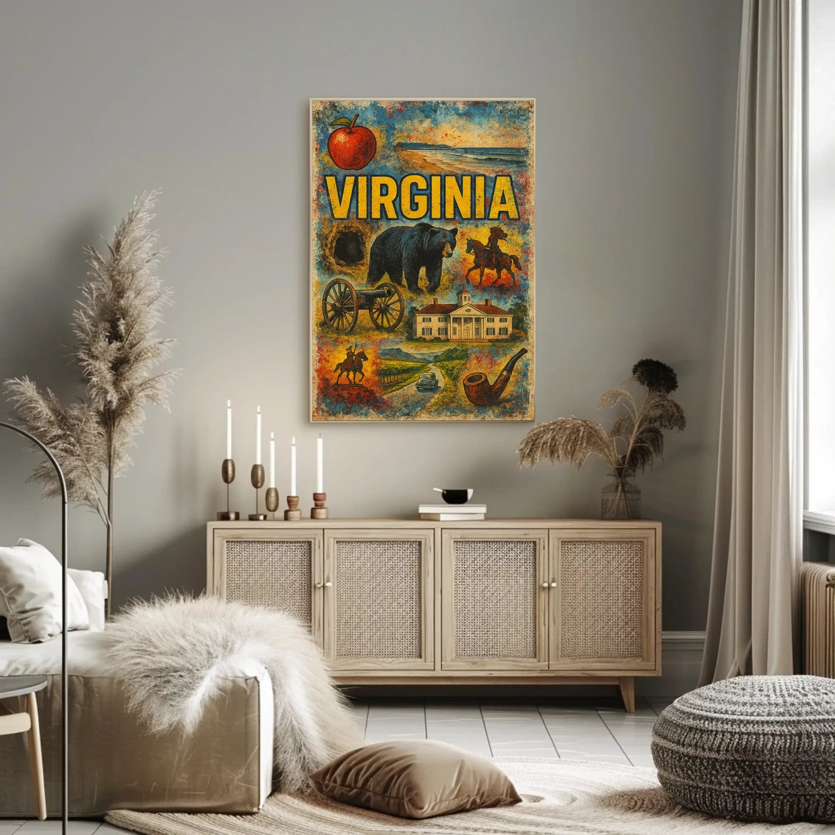 Virginia A Journey Through History and Nature Poster