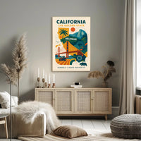 California The Golden State Wall Art Print PosterGoat