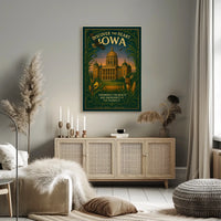 Iowa Beauty Vintage Architecture Wildlife Poster
