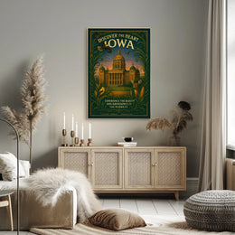 Iowa Beauty Vintage Architecture Wildlife Poster