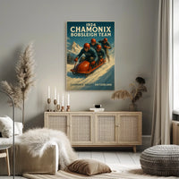 1924 Chamonix Bobsleigh Team Poster