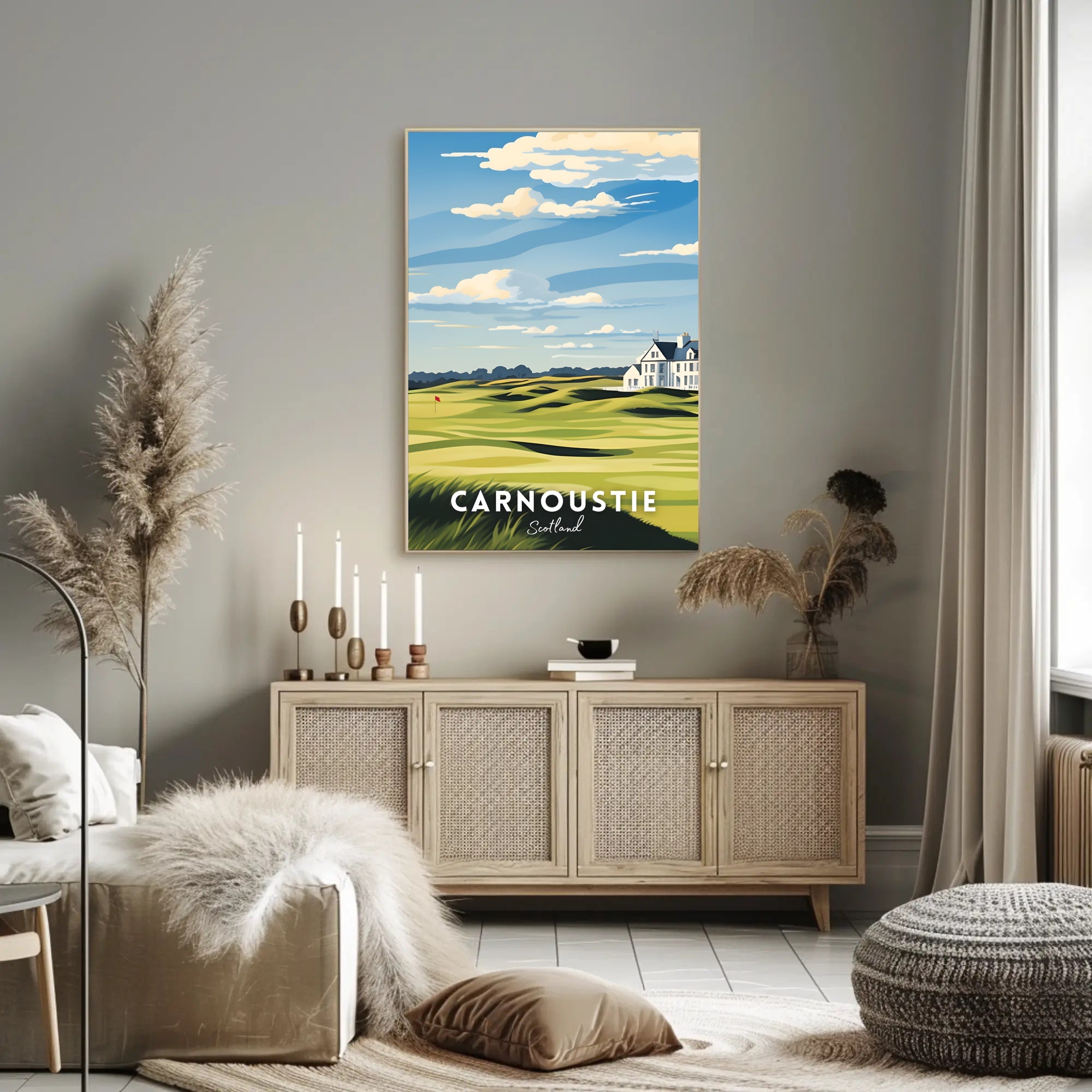 Serene Scottish Golf Course Art: Travel Poster