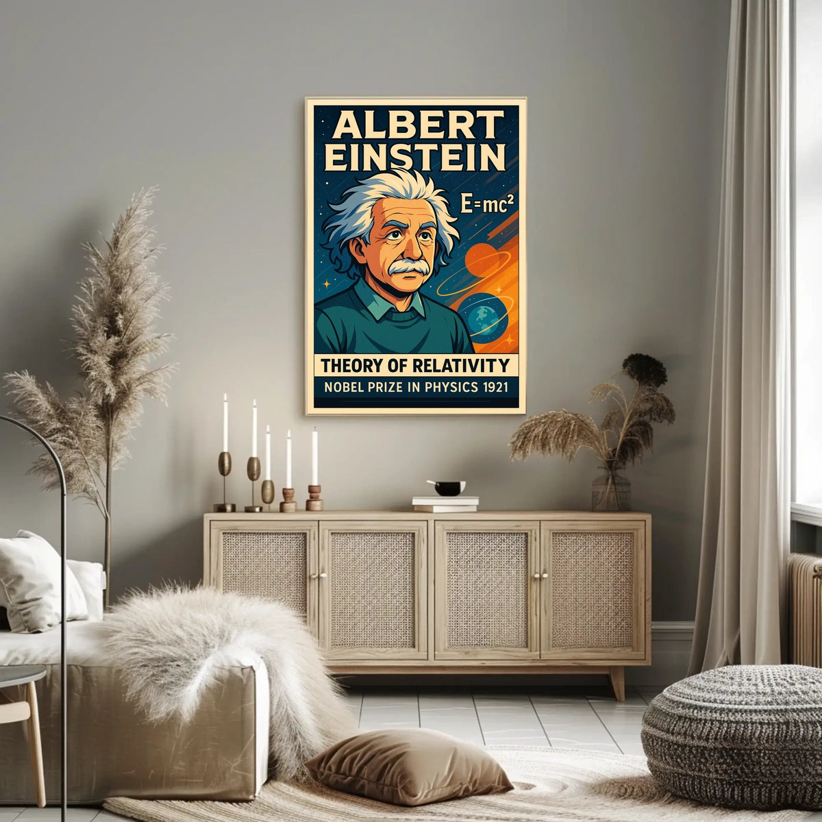 Einstein Vintage Portrait Scholarly Decor Poster