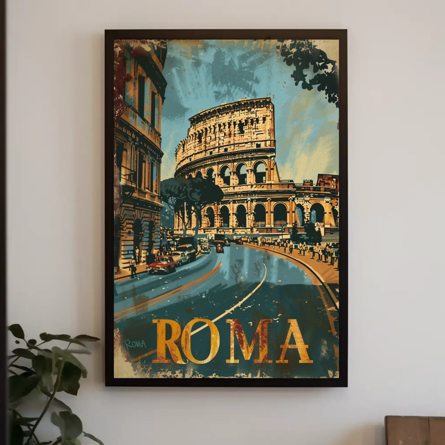 Rome Colosseum Vintage Italy Travel Poster