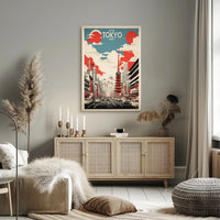 Tokyo Skyline Nostalgia Travel Poster