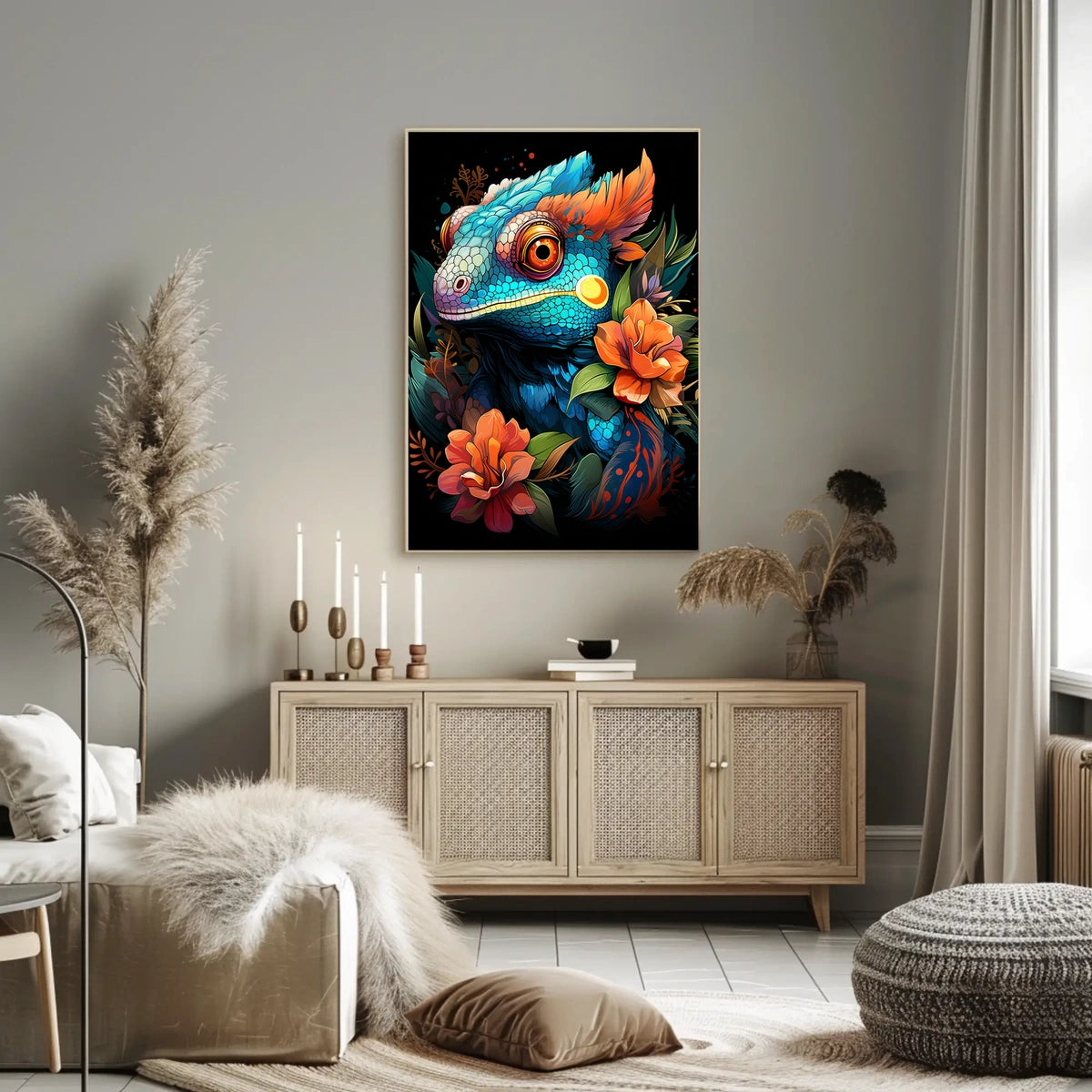 Vibrant Chameleon Fantasy Poster