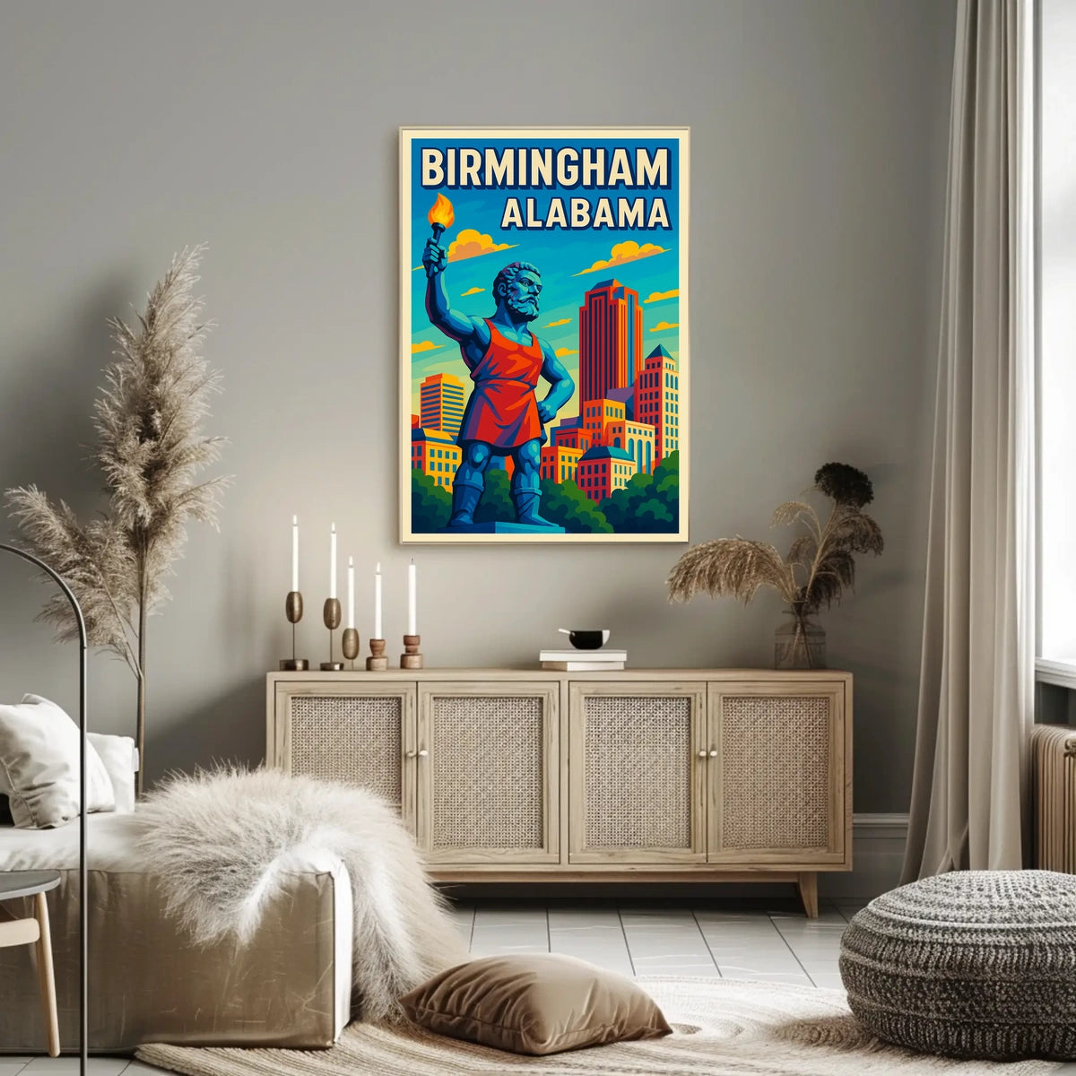 Birmingham, Alabama Vibrant Cityscape Poster