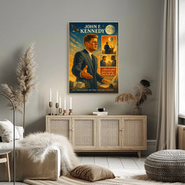 John F. Kennedy Inspirational Legacy Vintage Poster