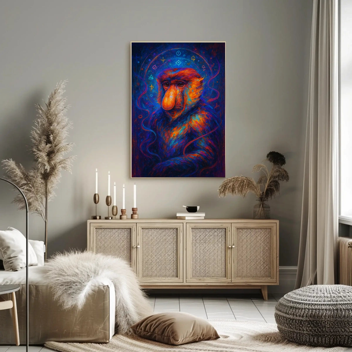 Cosmic Baboon Portrait Poster