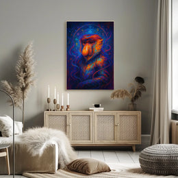 Cosmic Baboon Portrait Poster