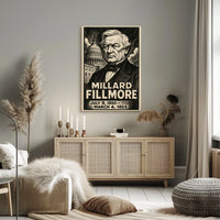 Millard Fillmore 13th President of the United States B & W Comic Sketch Poster