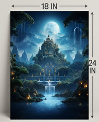 Enchanted Moonlit Castle Poster