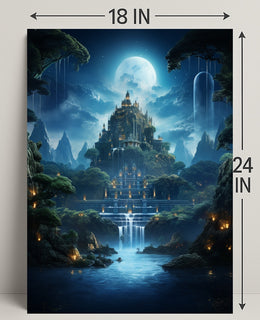 Enchanted Moonlit Castle Poster