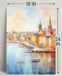 Serene Cityscape By The Water Poster