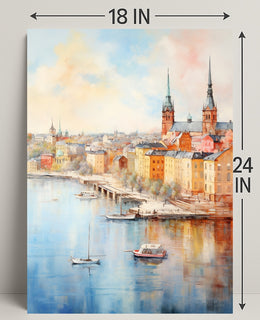 Serene Cityscape By The Water Poster