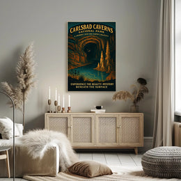 Carlsbad Caverns Travel Adventure: National Park Poster