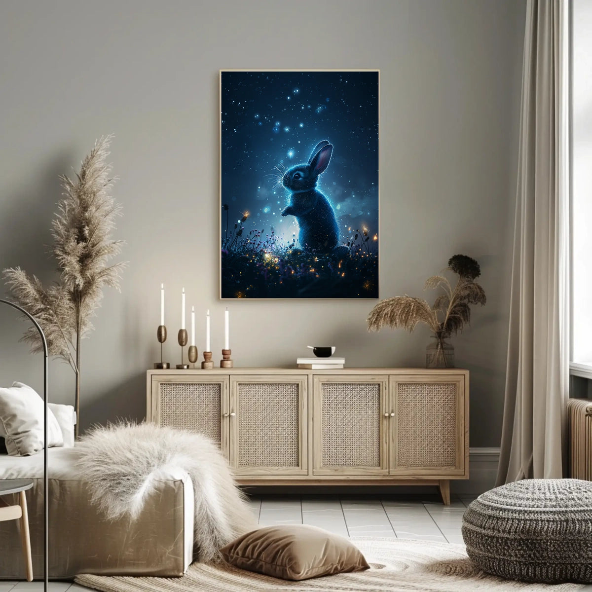 Enchanted Night Rabbit Poster