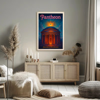 Pantheon Travel Poster Vintage Architecture Print